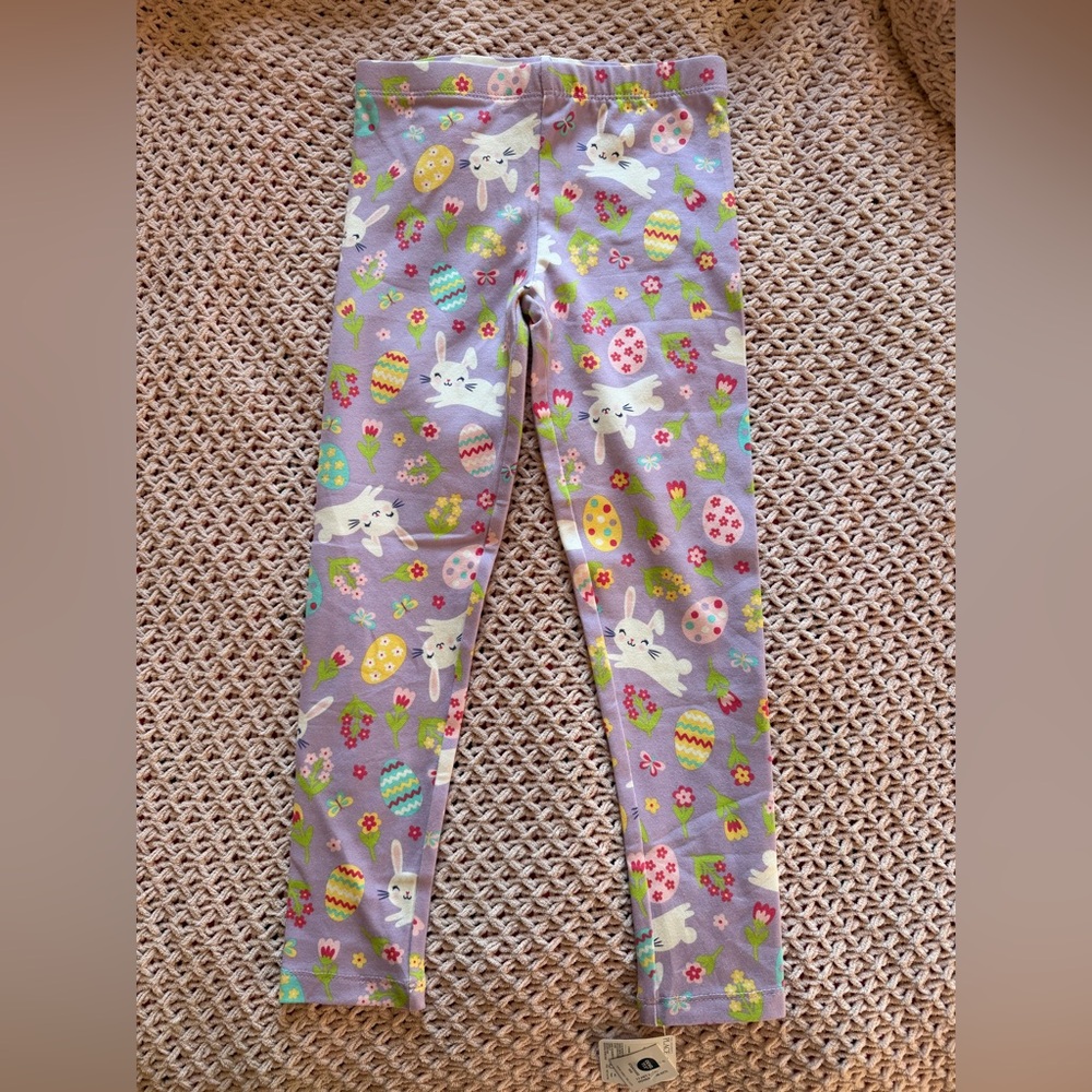 The Children's Place Lavender Leggings with Bunny and Egg Print